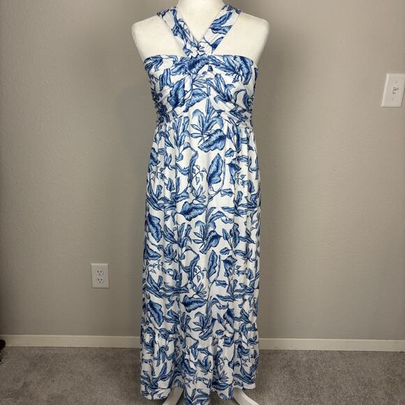 GRACE KARIN Dress Medium Floral Halter Resort Cruise Summer Pockets Sleeveless - Picture 3 of 11